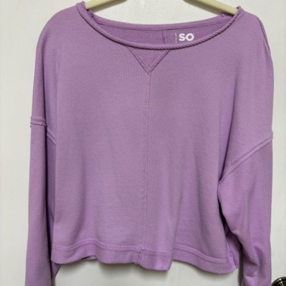 New Womens So 100% cotton Lavender Oversized Short Long Sleeve Top. Sz. M ($30)